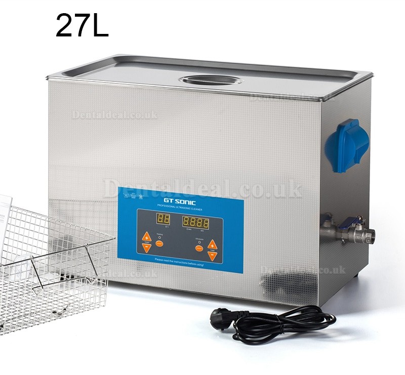 GT SONIC QTD 2-27L Tabletop Digital Ultrasonic Cleaner with Heater & LED display for Dental Lab Industry Jewelry